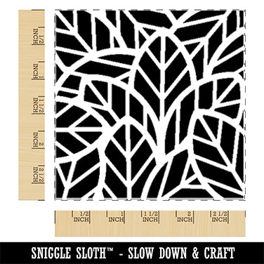 Leaves Overlapping Square Rubber Stamp for Stamping Crafting