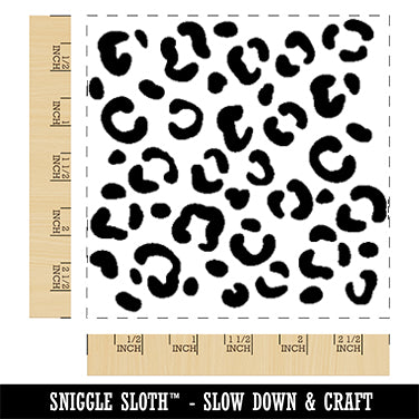 Leopard Print Spots Square Rubber Stamp for Stamping Crafting