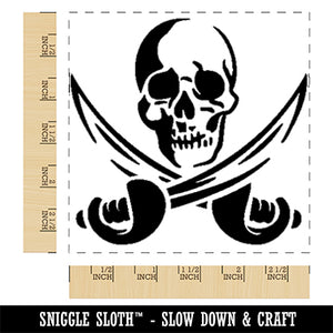 Pirate Skull and Swords Jolly Roger Square Rubber Stamp for Stamping Crafting