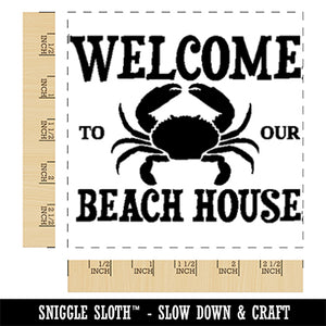 Welcome to Our Beach House Crab Square Rubber Stamp for Stamping Crafting