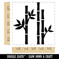 Bamboo Sticks with Leaves Square Rubber Stamp for Stamping Crafting