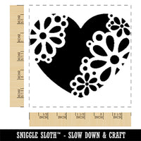 Delicate Floral Heart Square Rubber Stamp for Stamping Crafting