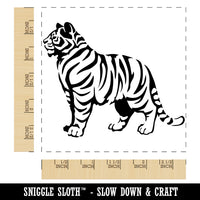 Regal Standing Bengal Tiger Square Rubber Stamp for Stamping Crafting