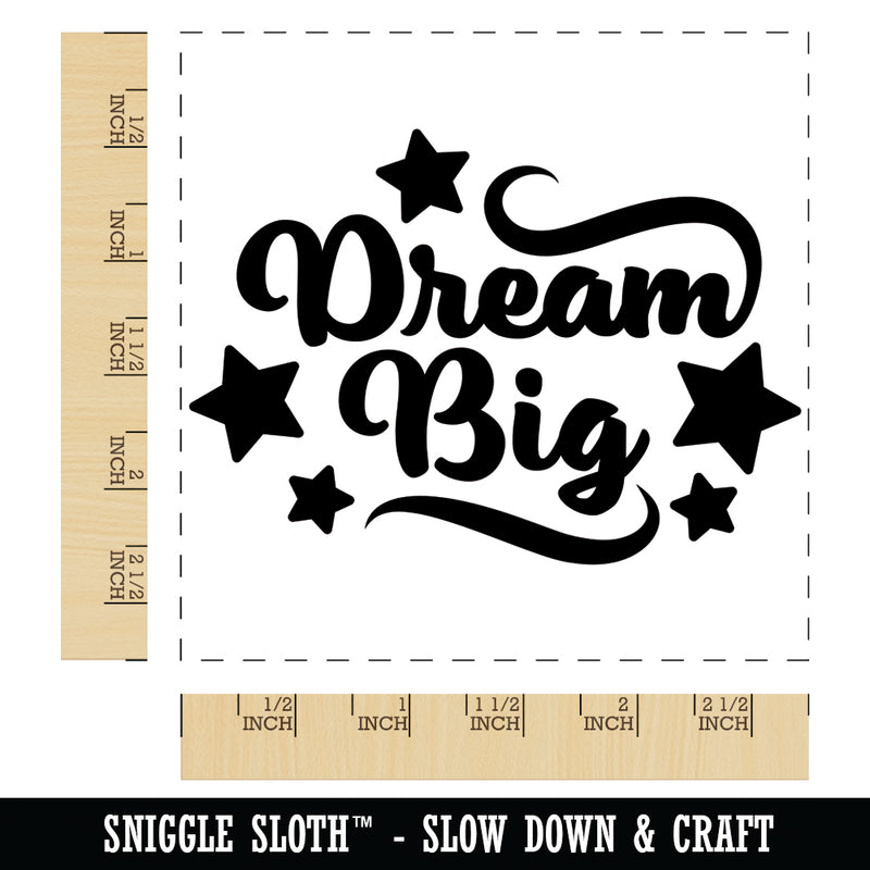 Dream Big Stars Motivational Square Rubber Stamp for Stamping Crafting