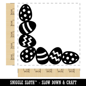 Easter Egg Corner Border Square Rubber Stamp for Stamping Crafting