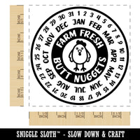 Farm Fresh Butt Nuggets Egg Carton Calendar Square Rubber Stamp for Stamping Crafting