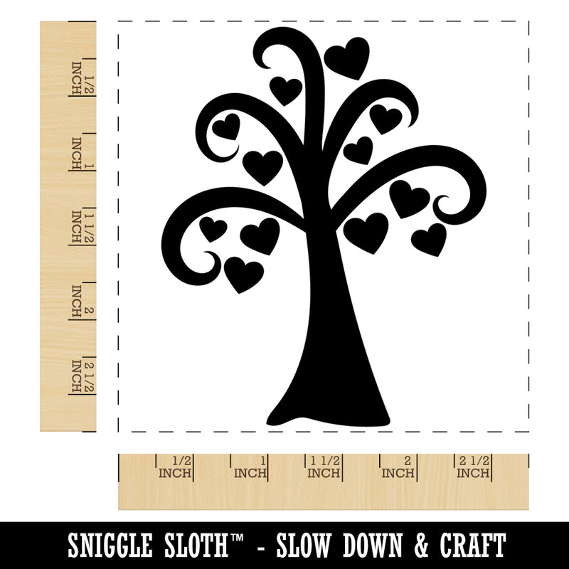 Heart Tree Valentine's Day Square Rubber Stamp for Stamping Crafting