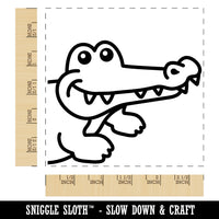 Peeking Alligator Square Rubber Stamp for Stamping Crafting