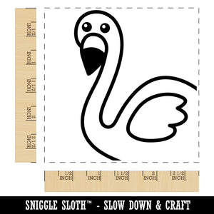 Peeking Flamingo Square Rubber Stamp for Stamping Crafting