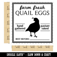 Farm Fresh Quail Eggs Hand Gathered Pasture Raised Best Before Date Square Rubber Stamp for Stamping Crafting