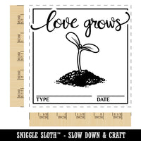 Love Grows Fill in Blank Seed Packet Square Rubber Stamp for Stamping Crafting