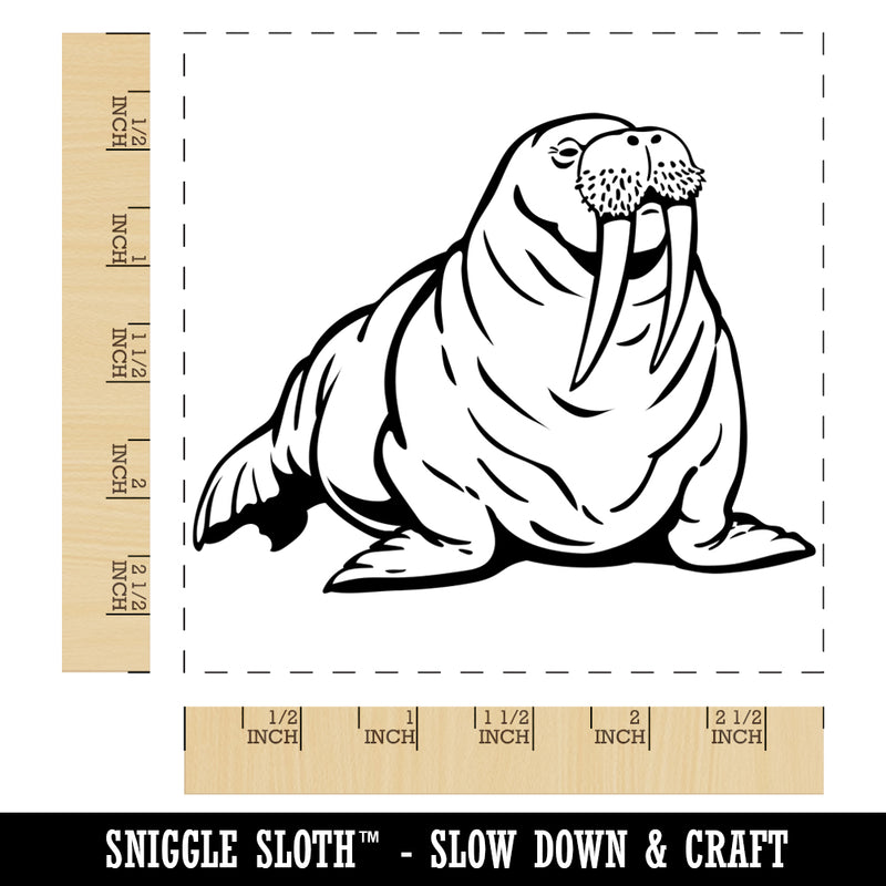 Chubby Pacific Walrus Square Rubber Stamp for Stamping Crafting