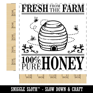 Fresh From The Farm Beehive Pure Honey Square Rubber Stamp for Stamping Crafting