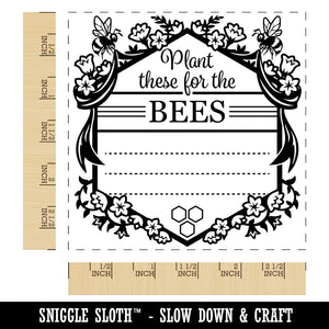 Plant These for the Bees Seed Packet with Flowers Square Rubber Stamp for Stamping Crafting