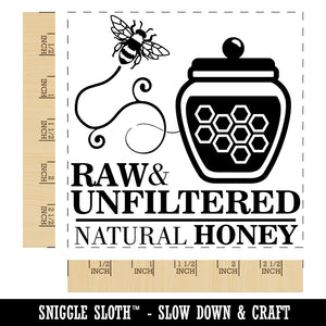 Raw and Unfiltered Natural Honey with Honeypot and Bee Square Rubber Stamp for Stamping Crafting
