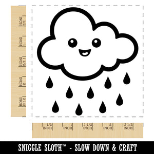 Cute Kawaii Rain Cloud Raining Square Rubber Stamp for Stamping Crafting