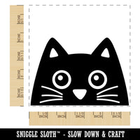 Peeking Black Cat Square Rubber Stamp for Stamping Crafting