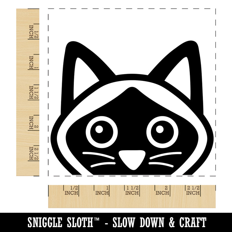 Peeking Siamese Cat Square Rubber Stamp for Stamping Crafting