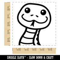 Peeking Snake Square Rubber Stamp for Stamping Crafting