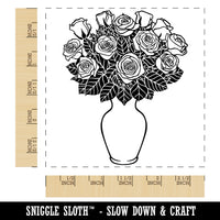 Bouquet of Roses Romantic Valentine's Day Anniversary Square Rubber Stamp for Stamping Crafting