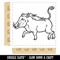 Common Warthog Pig Square Rubber Stamp for Stamping Crafting