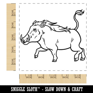 Common Warthog Pig Square Rubber Stamp for Stamping Crafting