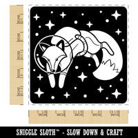 Fox Astronaut Floating in Space Square Rubber Stamp for Stamping Crafting