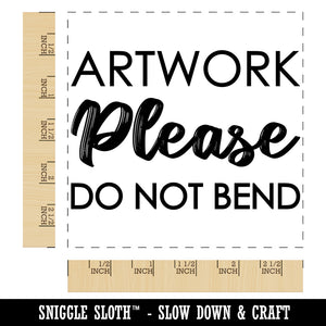 Artwork Please Do Not Bend Square Rubber Stamp for Stamping Crafting