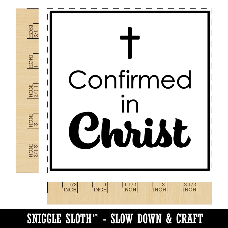 Confirmed in Christ Cross Confirmation Day Square Rubber Stamp for Stamping Crafting