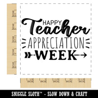 Fun and Sweet Happy Teacher Appreciation Week Square Rubber Stamp for Stamping Crafting