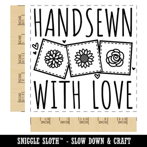 Handsewn with Love Flower Quilt Blocks Sewing Crafts Square Rubber Stamp for Stamping Crafting