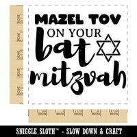 Mazel Tov Congratulations on Your Bat Mitzvah For Jewish Girl Square Rubber Stamp for Stamping Crafting