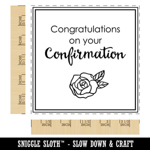 Sweet Rose Congratulations on Your Confirmation Christian Catholic Square Rubber Stamp for Stamping Crafting