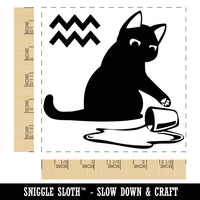 Astrological Cat Aquarius Horoscope Zodiac Sign Square Rubber Stamp for Stamping Crafting