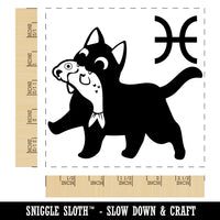 Astrological Cat Pisces Horoscope Zodiac Sign Square Rubber Stamp for Stamping Crafting