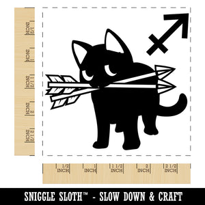 Astrological Cat Sagittarius Horoscope Zodiac Sign Square Rubber Stamp for Stamping Crafting