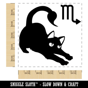 Astrological Cat Scorpio Horoscope Zodiac Sign Square Rubber Stamp for Stamping Crafting