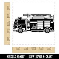 Firetruck Firefighter Safety First Responder Fire Department Vehicle Square Rubber Stamp for Stamping Crafting