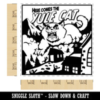 Here Comes the Yule Cat Icelandic Myth Folklore Christmas Square Rubber Stamp for Stamping Crafting