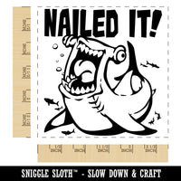 Nailed It with Happy Hammerhead Shark Square Rubber Stamp for Stamping Crafting