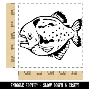 Red-Bellied Piranha Carnivorous Fish Square Rubber Stamp for Stamping Crafting