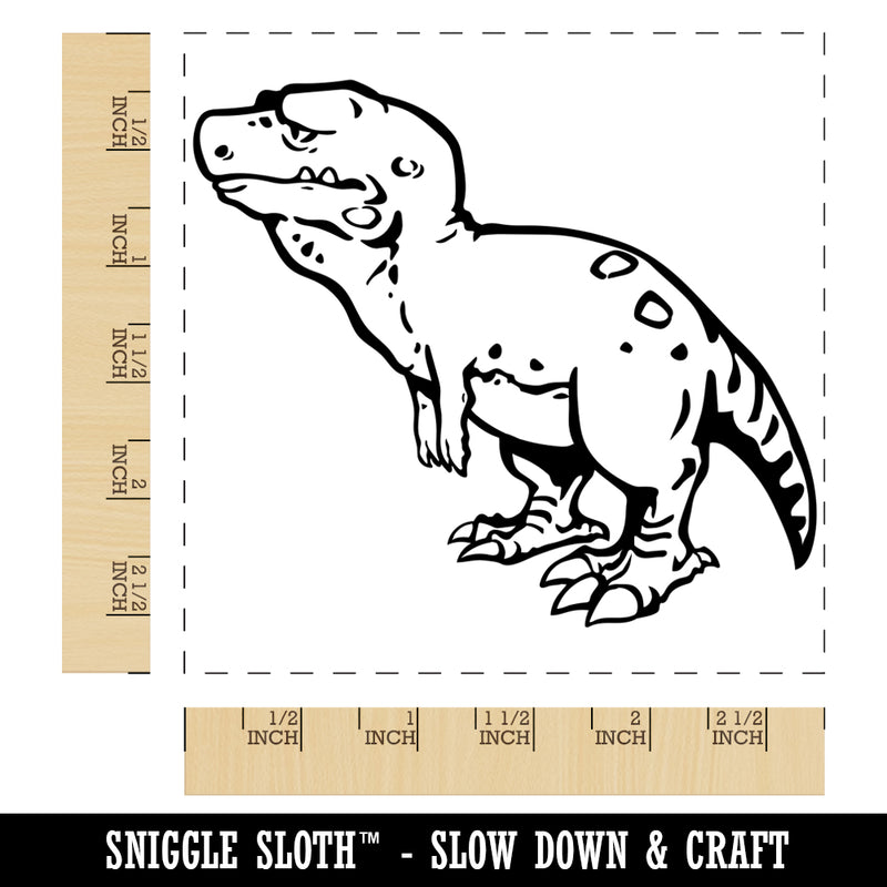 Sad Tyrannosaurus Rex Dinosaur Square Rubber Stamp for Stamping Crafting