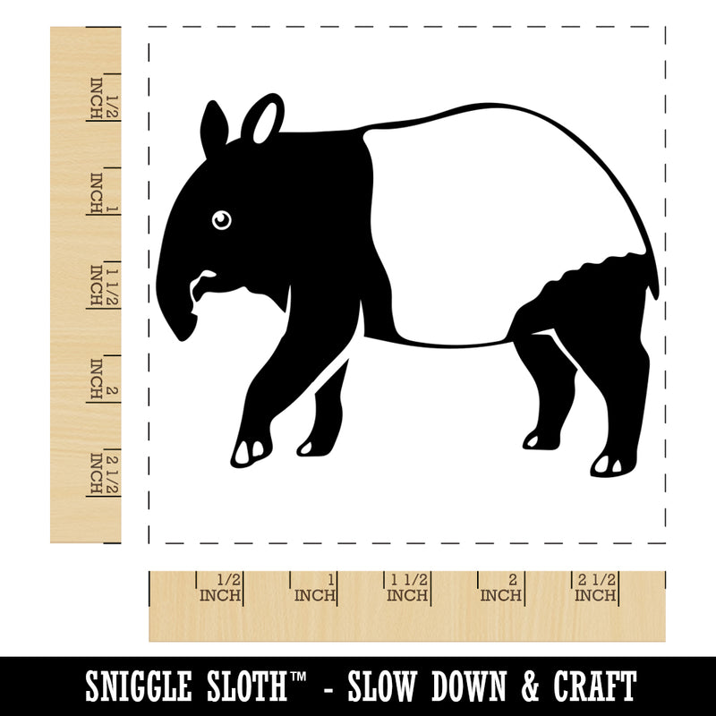 Simple Malayan Asian Tapir Square Rubber Stamp for Stamping Crafting