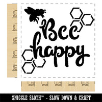 Bee Be Happy Honeycomb Square Rubber Stamp for Stamping Crafting