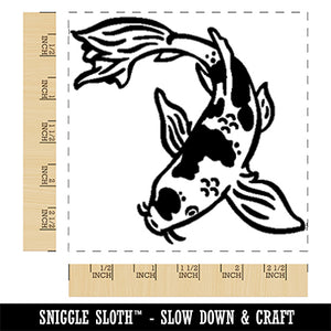 Butterfly Koi Fish Carp Square Rubber Stamp for Stamping Crafting