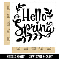 Hello Spring Floral Square Rubber Stamp for Stamping Crafting