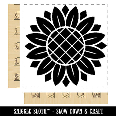 Detailed Geometric Summer Sunflower Sunny Happy Days Square Rubber Stamp for Stamping Crafting