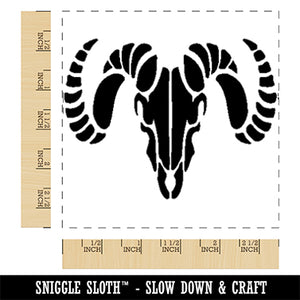 Ram Skull with Curved Horns Square Rubber Stamp for Stamping Crafting