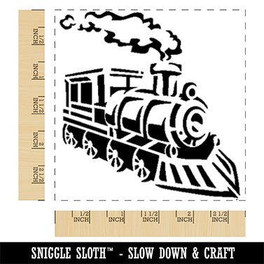 Train Steam Engine Locomotive Transportation Vehicle Square Rubber Stamp for Stamping Crafting