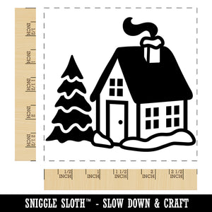 Christmas Winter House Square Rubber Stamp for Stamping Crafting